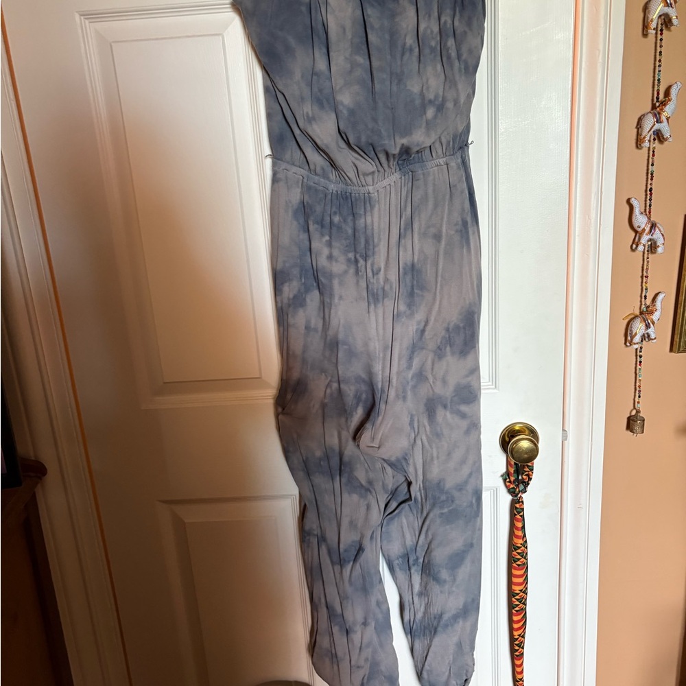 Gray Strapless jumpsuit